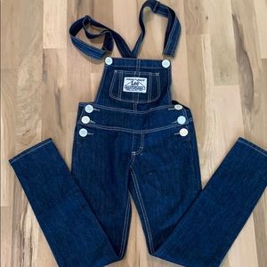 RARE Lee by SLY dark wash skinny overalls